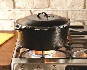 cast iron on fire