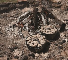 cast iron camping