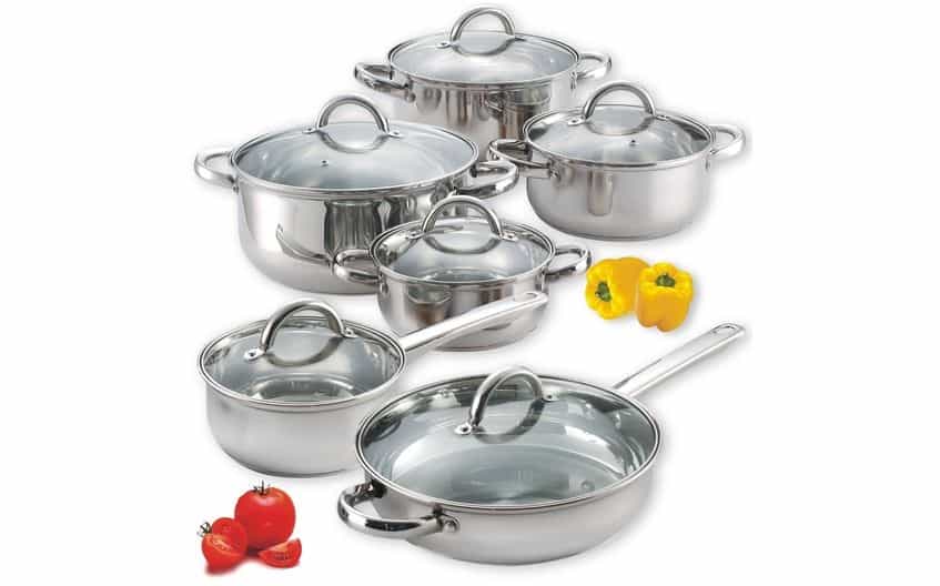 Cook N Home 12-Piece Stainless Steel Cookware Set