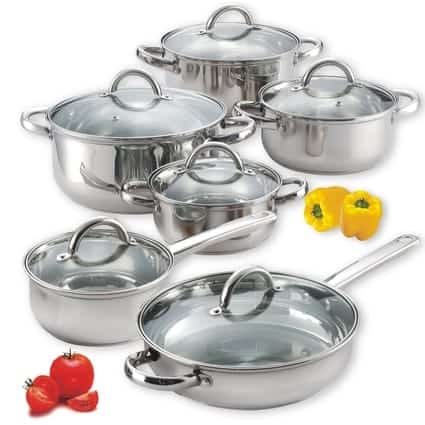 Cook N Home 12 Piece Stainless Steel Set Cook N Home 12 Piece Stainless Steel Set