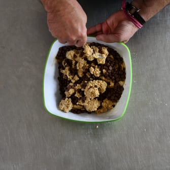 Giant Chewy Chocolate Chip Cookie Steps