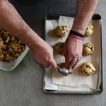 Giant Chewy Chocolate Chip Cookie Steps