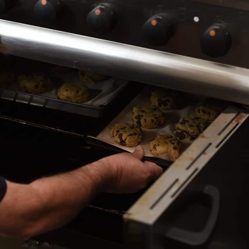 Giant Chewy Chocolate Chip Cookie Steps