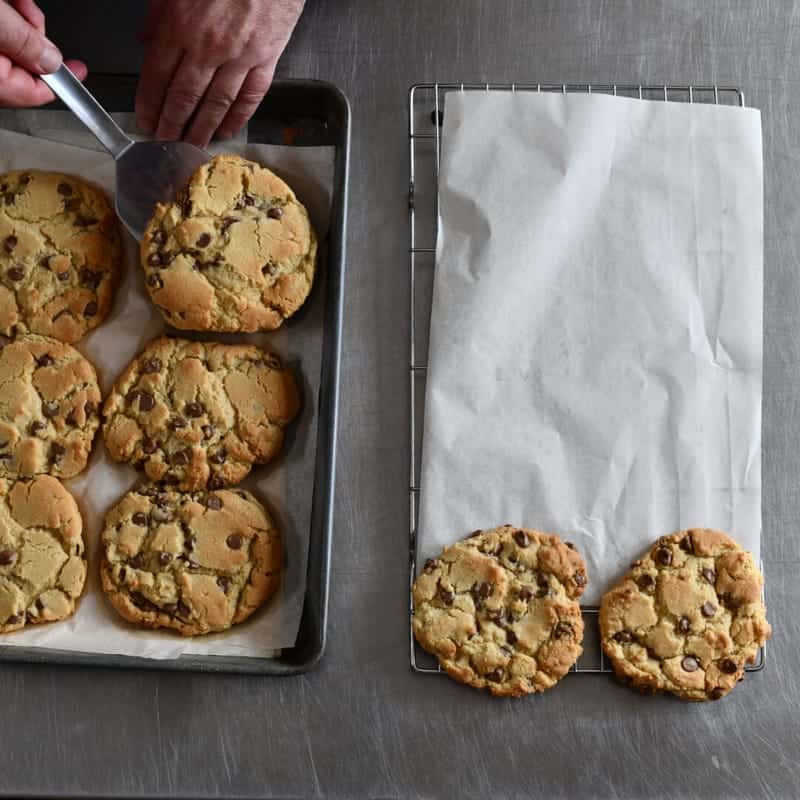 Giant Chewy Chocolate Chip Cookie Steps