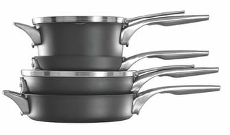 stacking shelves for pots and pans
