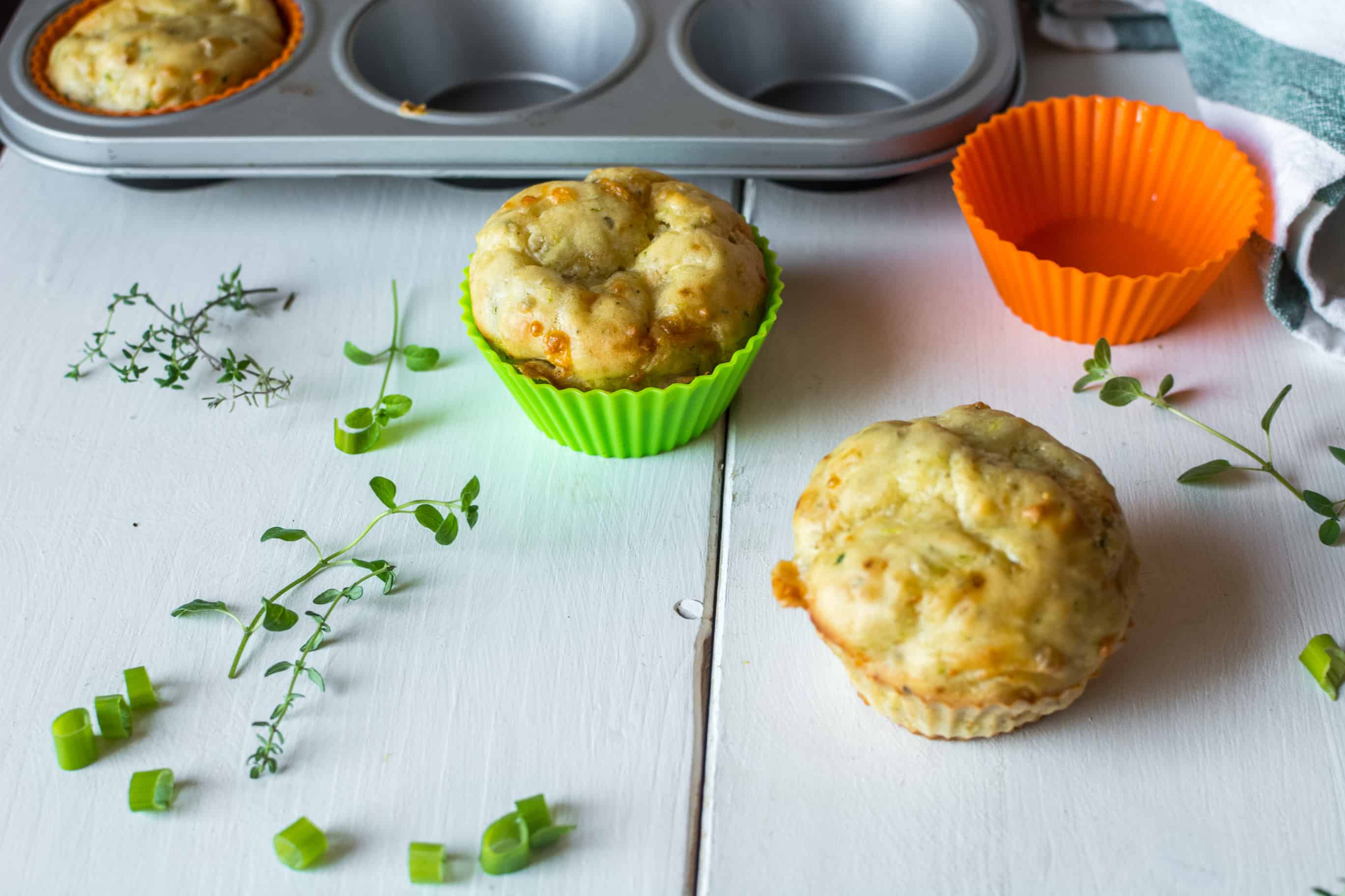 Easy Healthy Savory Zucchini Cheddar Cheese Muffins Recipe