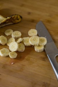 Cutting the plantain