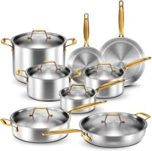 Legend Stainless Steel 5-Ply Copper Core Cookware Set