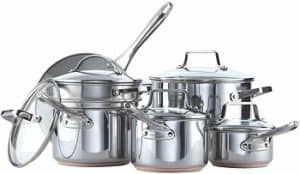 Paderno 12-Piece Stainless-Steel Copper Core Cookware