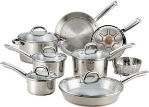 T-fal Stainless Steel Copper Bottom Cookware Set