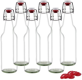 Yeboda Clear swing top kombucha bottles for brewing at home